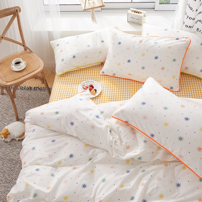 91家纺网 家纺一手货源 找家纺 一米阳光 2020新款炫彩系列四件套 炫彩-橘