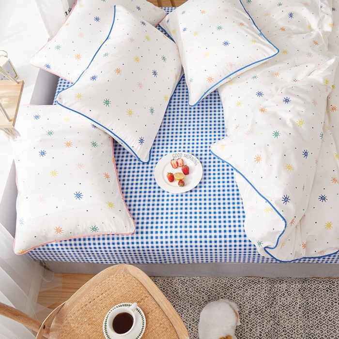 91家纺网 家纺一手货源 找家纺 一米阳光 2020新款炫彩系列四件套 炫彩-蓝