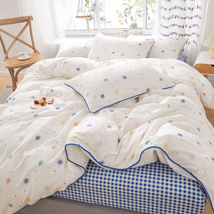 91家纺网 家纺一手货源 找家纺 一米阳光 2020新款炫彩系列四件套 炫彩-蓝