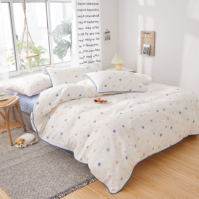 91家纺网 家纺一手货源 找家纺 一米阳光 2020新款炫彩系列四件套 炫彩-蓝