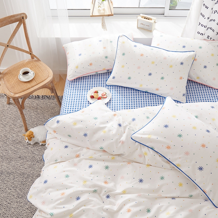 91家纺网 家纺一手货源 找家纺 一米阳光 2020新款炫彩系列四件套 炫彩-蓝