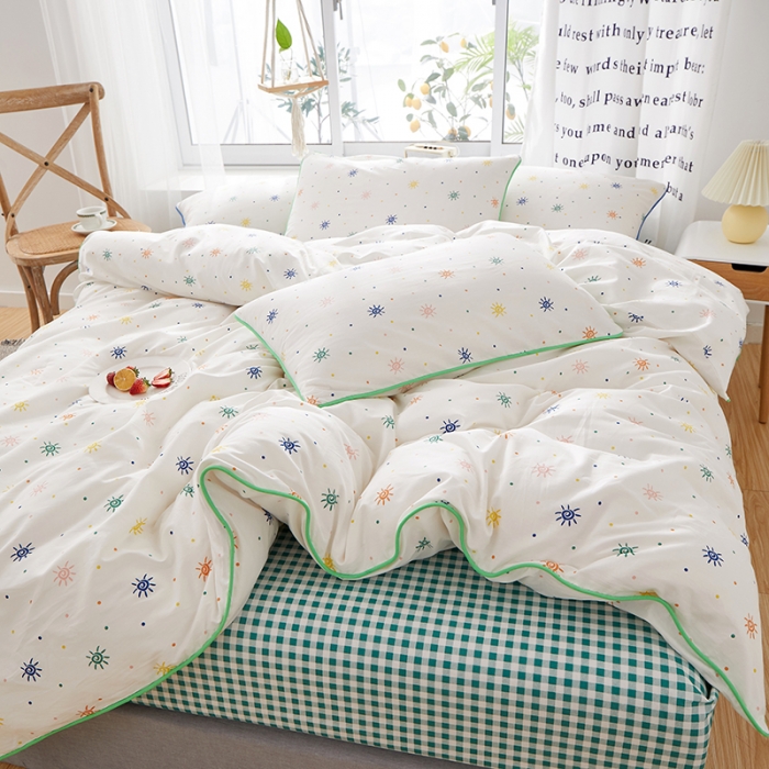 91家纺网 家纺一手货源 找家纺 一米阳光 2020新款炫彩系列四件套 炫彩-绿