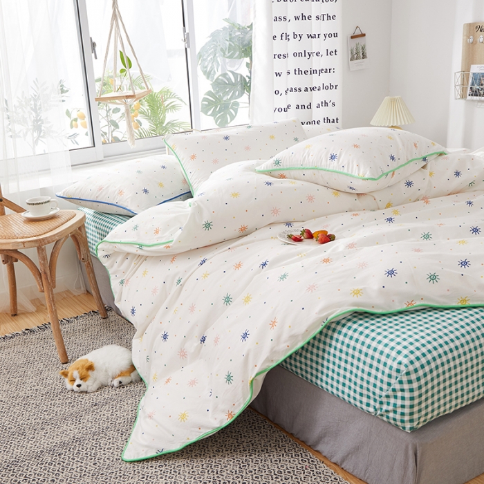 91家纺网 家纺一手货源 找家纺 一米阳光 2020新款炫彩系列四件套 炫彩-绿