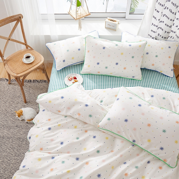 91家纺网 家纺一手货源 找家纺 一米阳光 2020新款炫彩系列四件套 炫彩-绿