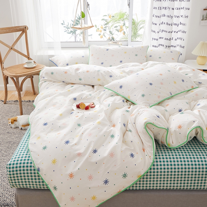 91家纺网 家纺一手货源 找家纺 一米阳光 2020新款炫彩系列四件套 炫彩-绿