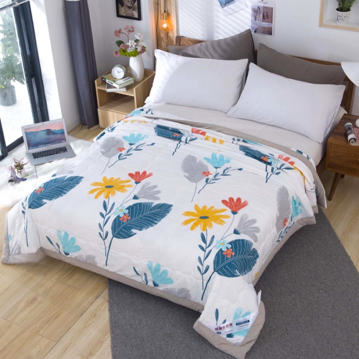 91家纺网 家纺一手货源 找家纺 一米阳光 2020新款大版水洗夏被 爱在深秋