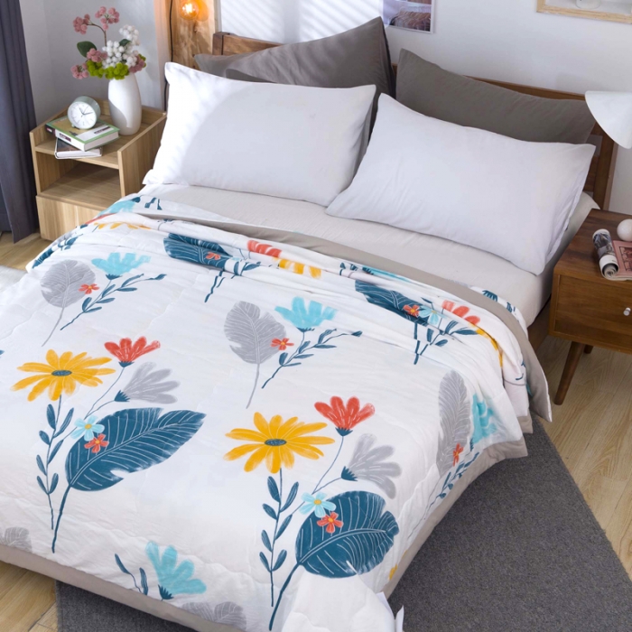 91家纺网 家纺一手货源 找家纺 一米阳光 2020新款大版水洗夏被 爱在深秋