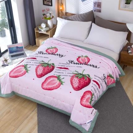 一米阳光 2020新款大版水洗夏被 草莓