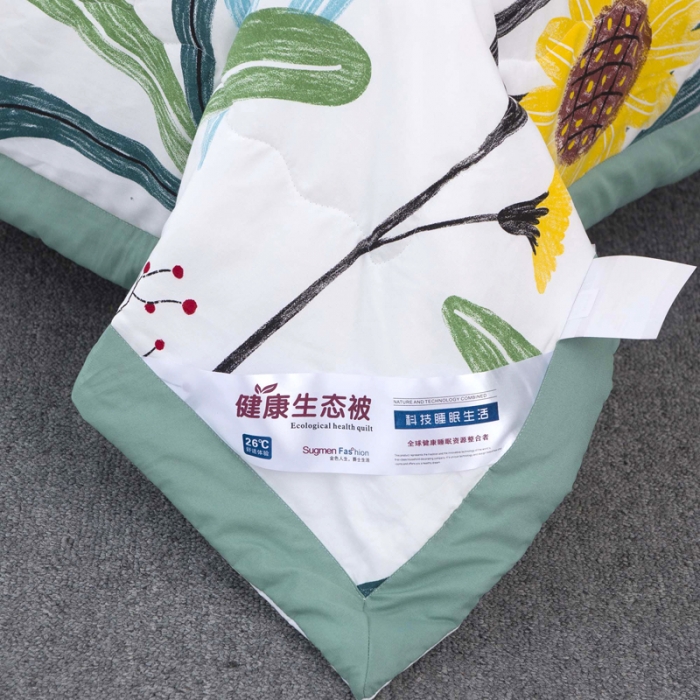91家纺网 家纺一手货源 找家纺 一米阳光 2020新款大版水洗夏被 枫叶情