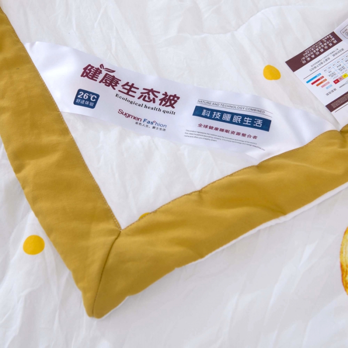 91家纺网 家纺一手货源 找家纺 一米阳光 2020新款大版水洗夏被 柠檬