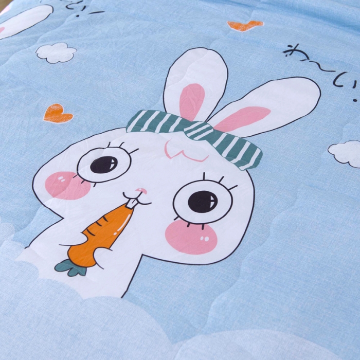 91家纺网 家纺一手货源 找家纺 一米阳光 2020新款大版水洗夏被 兔子