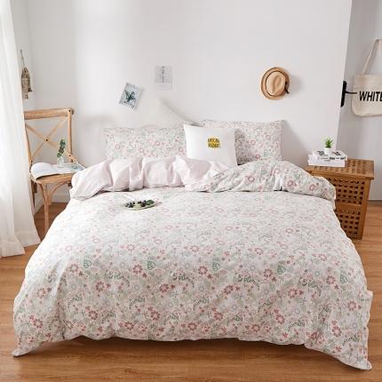 一米阳光 2020新款13070全棉四件套 陌上花开（白）