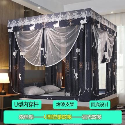 91家纺网 家纺一手货源 找家纺 迪凡保罗 2021新款5835遮光帘坐床蚊帐 森林鹿