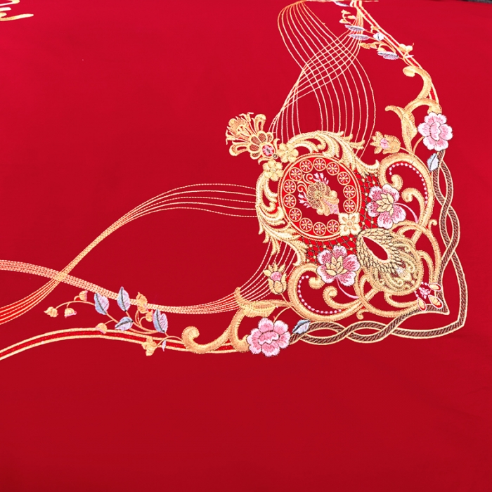 91家纺网 家纺一手货源 找家纺 2023新款 全棉婚庆四件套床品套件