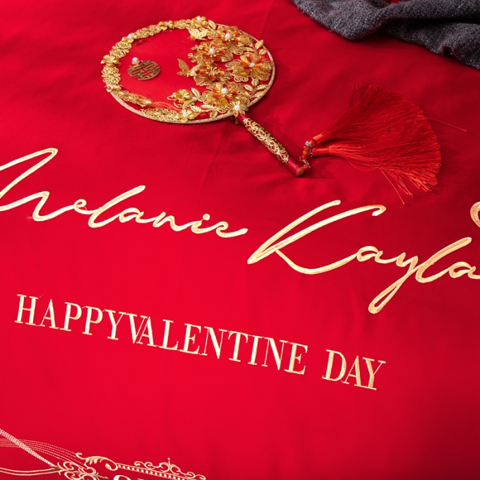 91家纺网 家纺一手货源 找家纺 2023新款 全棉婚庆四件套床品套件