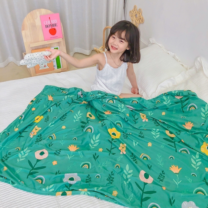 91家纺网 家纺一手货源 找家纺 （总）星期八 2020新款ins卡通针织凉感毯