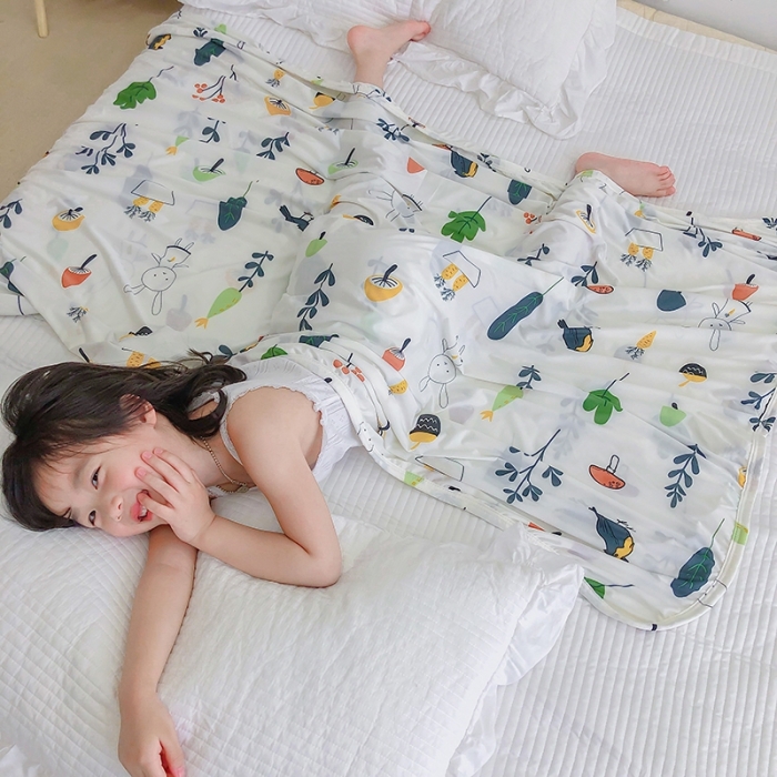 91家纺网 家纺一手货源 找家纺 星期八 2020新款ins卡通针织凉感毯 森林