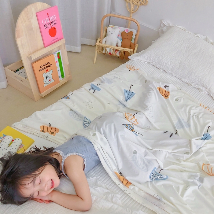 91家纺网 家纺一手货源 找家纺 星期八 2020新款ins卡通针织凉感毯 雨伞