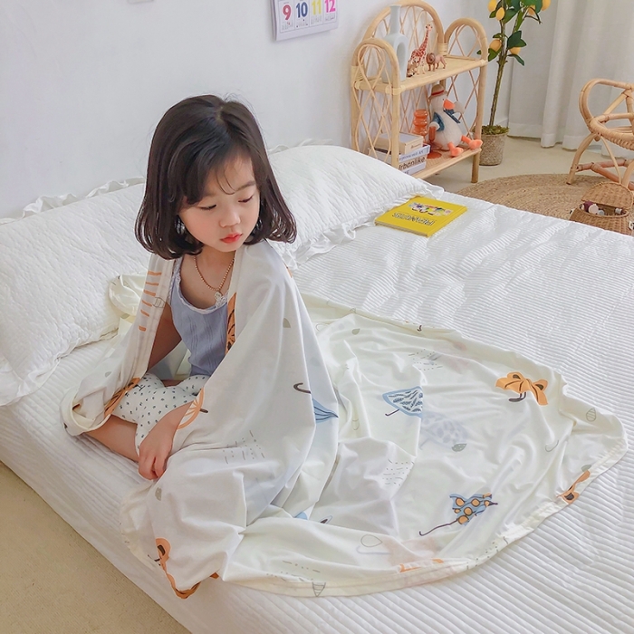 91家纺网 家纺一手货源 找家纺 星期八 2020新款ins卡通针织凉感毯 雨伞