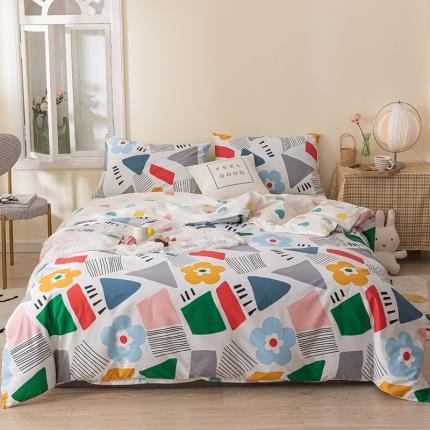 91家纺网 家纺一手货源 找家纺 珺柔 2020新款13372全棉四件套 几何泫雅