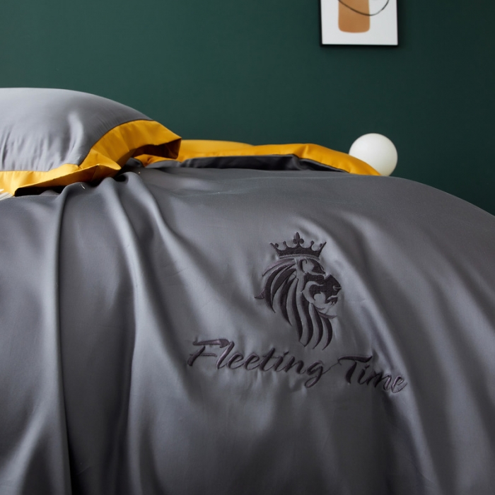 91家纺网 家纺一手货源 找家纺 优悦 2020新款40s长绒棉刺绣款全棉四件套 棚拍图-绅士灰