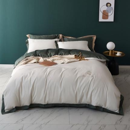 91家纺网 家纺一手货源 找家纺 优悦 2020新款水洗冰丝四件套罗曼系列 棚拍图-钻石白