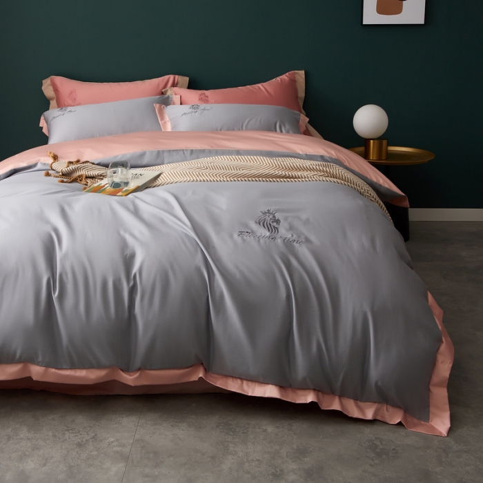 91家纺网 家纺一手货源 找家纺 优悦 2020新款水洗冰丝四件套罗曼系列 棚拍图-星辰银