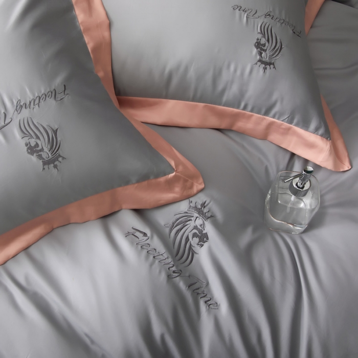 91家纺网 家纺一手货源 找家纺 优悦 2020新款水洗冰丝四件套罗曼系列 棚拍图-星辰银