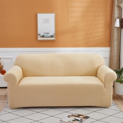 神仙梦 2020新款双人纯色全包沙发套 米黄