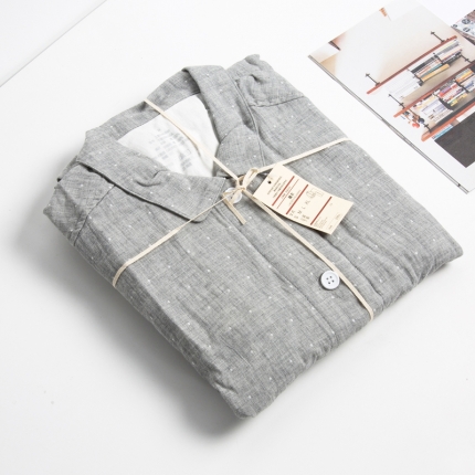 91家纺网 家纺一手货源 找家纺 【双层纱家居服】日文无印双层纱全棉良品男女情侣款家居服