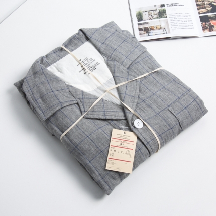 91家纺网 家纺一手货源 找家纺 【双层纱家居服】日文无印双层纱全棉良品男女情侣款家居服