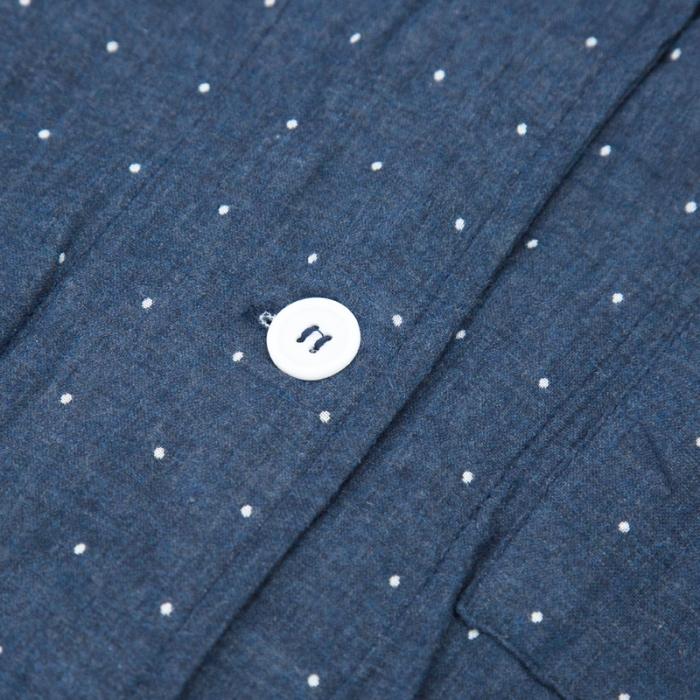 91家纺网 家纺一手货源 找家纺 【双层纱家居服】日文无印双层纱全棉良品情侣家居服 藏青波点男