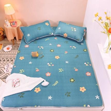 91家纺网 家纺一手货源 找家纺 苏拉 2020新款天丝乳胶凉席三件套 花绘