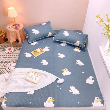 91家纺网 家纺一手货源 找家纺 苏拉 2020新款天丝乳胶凉席三件套 可爱熊-灰