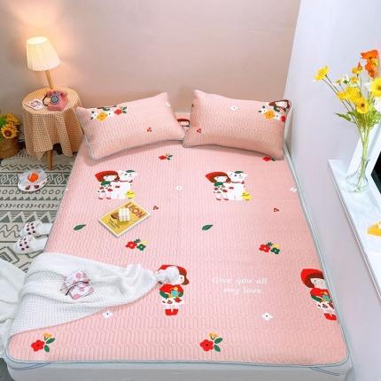 91家纺网 家纺一手货源 找家纺 苏拉 2020新款天丝乳胶凉席三件套 小红帽