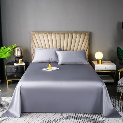 91家纺网 家纺一手货源 找家纺 慕色家纺 2020新款40s全棉贡缎刺绣单床单 轻奢紫灰