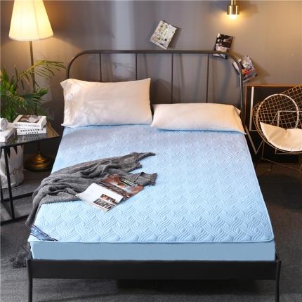 91家纺网 家纺一手货源 找家纺 润淳 2025新款全棉床笠 蓝色