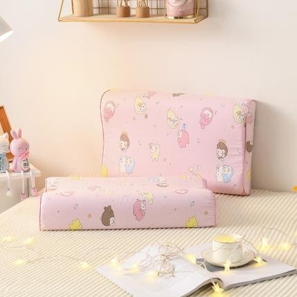 萌番宝 2020新款纯棉立体学生天然乳胶枕50*30cm 粉小娃