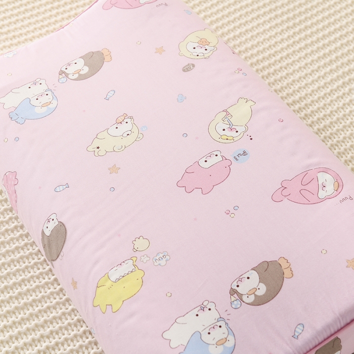 91家纺网 家纺一手货源 找家纺 萌番宝 2020新款纯棉立体学生天然乳胶枕50*30cm 粉小娃