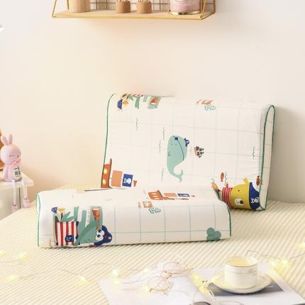 萌番宝 2020新款纯棉立体学生天然乳胶枕50*30cm 海盗船