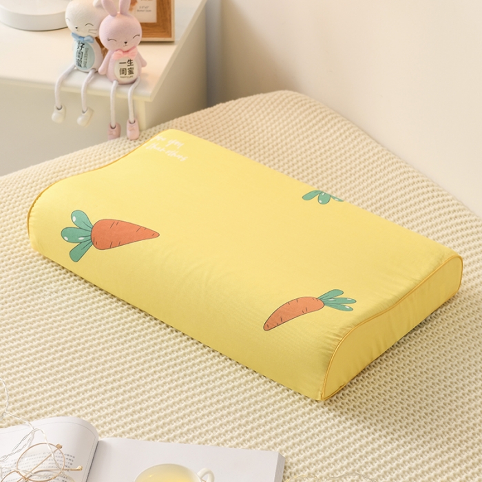 91家纺网 家纺一手货源 找家纺 萌番宝 2020新款纯棉立体学生天然乳胶枕50*30cm 萝卜