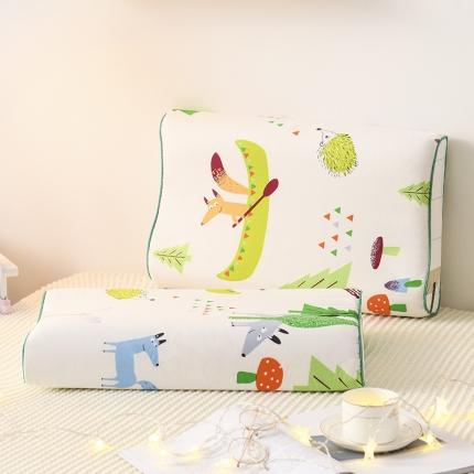 萌番宝 2020新款纯棉立体学生天然乳胶枕50*30cm 森林春