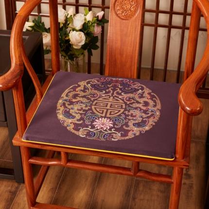 北辰 2020新款绒布印花新中式坐垫红木沙发垫 绒布-吉祥咖