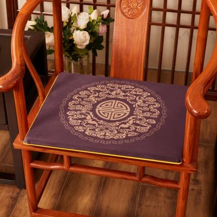 北辰 2020新款绒布印花新中式坐垫红木沙发垫 绒布-如意咖