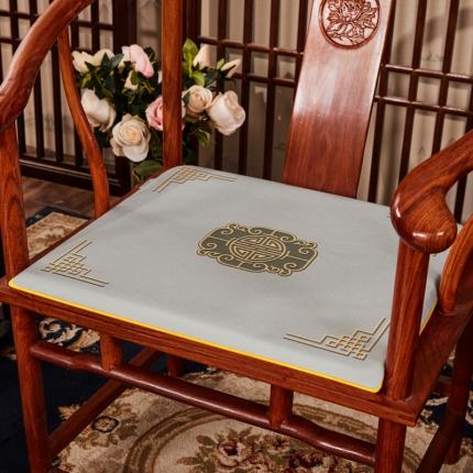 91家纺网 家纺一手货源 找家纺 北辰 2020新款麻布印花新中式坐垫红木沙发垫 福禄-灰色