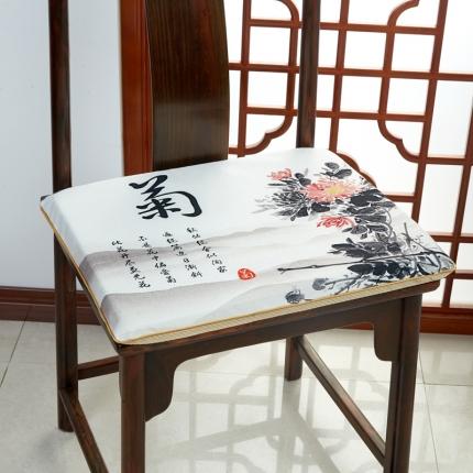 91家纺网 家纺一手货源 找家纺 （总）北辰 2020新款麻布印花新中式坐垫红木沙发垫