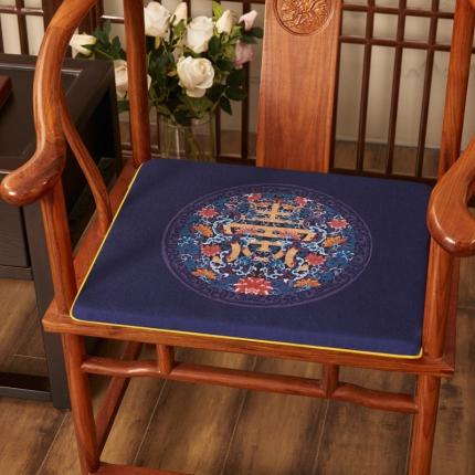 91家纺网 家纺一手货源 找家纺 （总）北辰 2020新款麻布印花新中式坐垫红木沙发垫