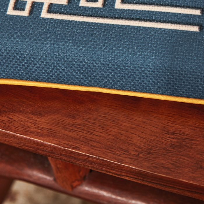 91家纺网 家纺一手货源 找家纺 北辰 2020新款麻布印花新中式坐垫红木沙发垫 富贵-兰