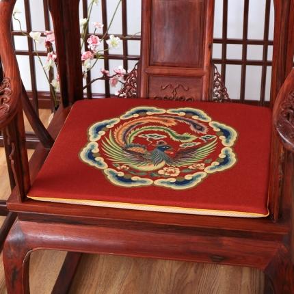 北辰  2020新款麻布印花新中式坐垫红木沙发垫 凤舞九天