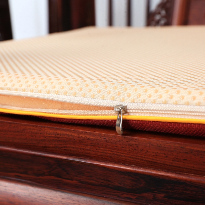 91家纺网 家纺一手货源 找家纺 北辰 2020新款麻布印花新中式坐垫红木沙发垫 花好月圆